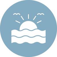 Sunrise Glyph Multi Circle Icon vector
