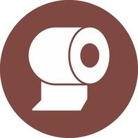 Toilet Paper Glyph Multi Circle Icon vector