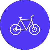 bicicleta línea multi circulo icono vector