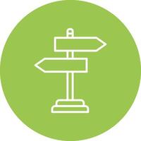 Road Sign Line Multi Circle Icon vector