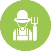 Farmer Glyph Multi Circle Icon vector