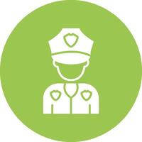 Policeman Glyph Multi Circle Icon vector