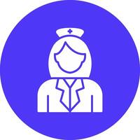 Nurse Glyph Multi Circle Icon vector