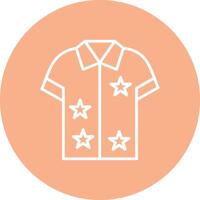 Hawaiian Shirt Line Multi Circle Icon vector