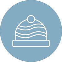 Winter Hat Line Multi Circle Icon vector