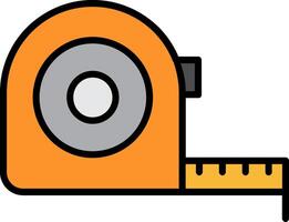 Measure Tape Line Filled Icon vector