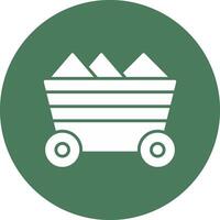 Mining Cart Glyph Multi Circle Icon vector
