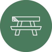 Picnic Table Line Multi Circle Icon vector