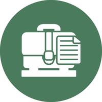 Briefcase Glyph Multi Circle Icon vector