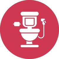 Toilet Glyph Multi Circle Icon vector