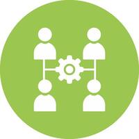 Team Management Glyph Multi Circle Icon vector