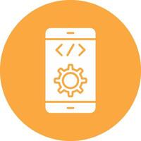 Software Development Glyph Multi Circle Icon vector