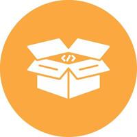 Open Box Glyph Multi Circle Icon vector