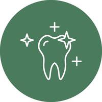 limpiar diente línea multi circulo icono vector