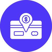 Direct Debit Glyph Multi Circle Icon vector