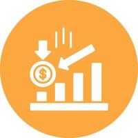 Losses Glyph Multi Circle Icon vector