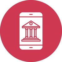 Mobile Banking Glyph Multi Circle Icon vector