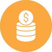 Coin Stack Glyph Multi Circle Icon vector