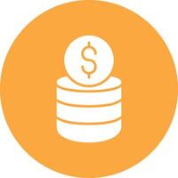 Coin Stack Glyph Multi Circle Icon vector