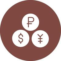 Currencies Glyph Multi Circle Icon vector