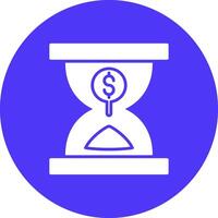 Sand Timer Glyph Multi Circle Icon vector