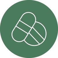 Pain Killer Line Multi Circle Icon vector