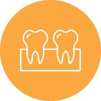 Teeths Line Multi Circle Icon vector