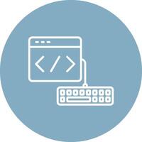 web desarrollo línea multi circulo icono vector