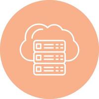 Cloud Servers Line Multi Circle Icon vector