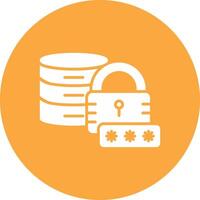 Secured Database Glyph Multi Circle Icon vector