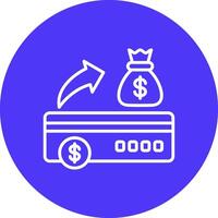 Bank Check Line Multi Circle Icon vector