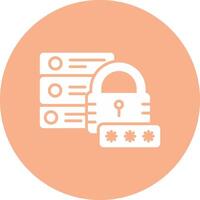 Secure Database Glyph Multi Circle Icon vector
