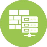 Firewall Glyph Multi Circle Icon vector