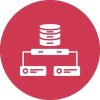 Data Network Glyph Multi Circle Icon vector