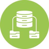 Folder Network Glyph Multi Circle Icon vector