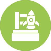 Rocket Launch Glyph Multi Circle Icon vector