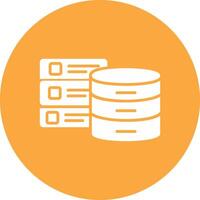 Databases Glyph Multi Circle Icon vector