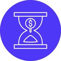 Sand Timer Line Multi Circle Icon vector