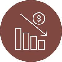 Losses Line Multi Circle Icon vector