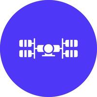 Space Station Glyph Multi Circle Icon vector