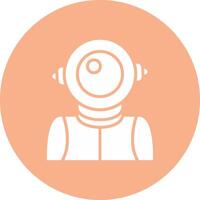Astronaut Glyph Multi Circle Icon vector