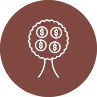 Money Tree Line Multi Circle Icon vector