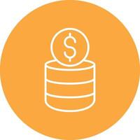 Coin Stack Line Multi Circle Icon vector