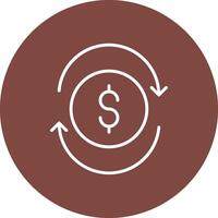 Exchange Rate Line Multi Circle Icon vector