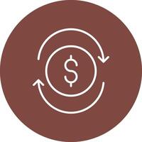 Exchange Rate Line Multi Circle Icon vector