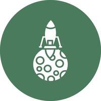 Moon Landing Glyph Multi Circle Icon vector