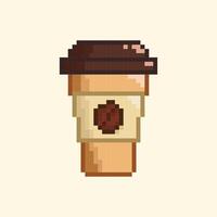 café taza ilustración en píxel Arte vector