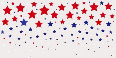 Illustration of falling stars in three colors - red, blue and white. Symbolic colors for the flag image. vector