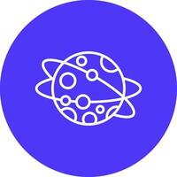 Planet Line Multi Circle Icon vector