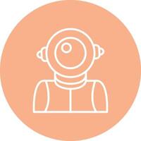 Astronaut Line Multi Circle Icon vector